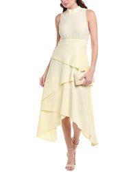 Avantlook Tiered Midi Dress Yellow Regular 0 (XS)