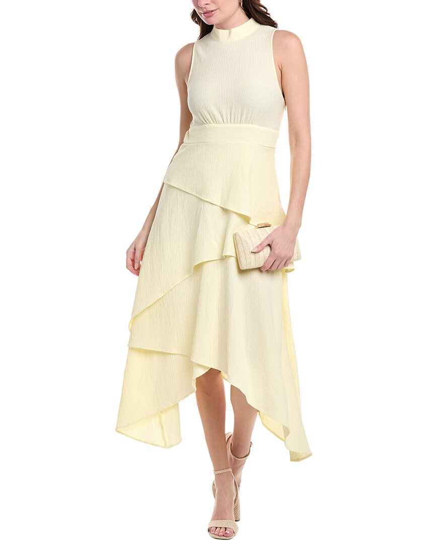 Avantlook Tiered Midi Dress Yellow Regular 0 (XS)
