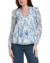 Sail To Sable Ruffle Front Blouse
