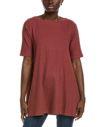 Eileen Fisher Bateau Neck Tunic Red