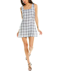 Lisa Marie Fernandez Charlotte Windowpane Sleeveless Mini Dress Blue