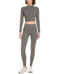 Marion 2Pc Zip Crop Top & Pant Set
