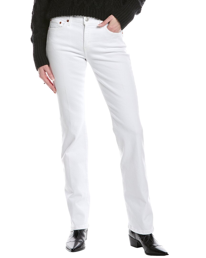 Re/Done Mid-Rise White Baby Boot Jean
