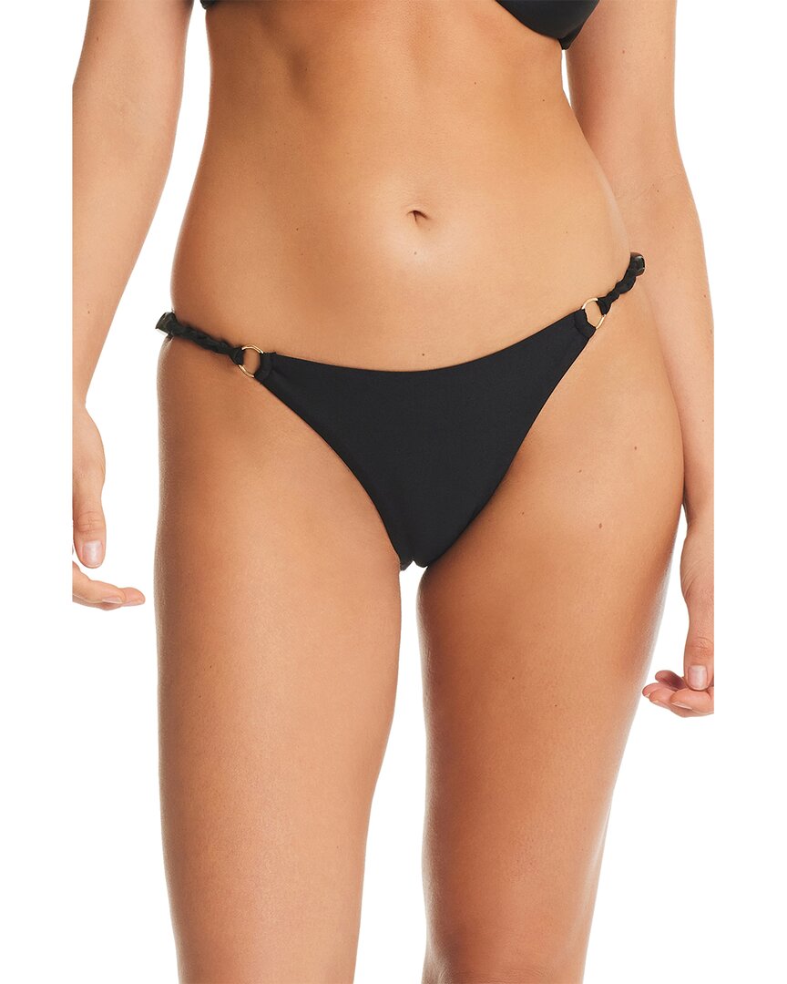 Red Carter Shine Solids Cheeky Fit Swim Bottoms Black