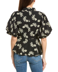 Gracia Puff Sleeve Peplum Blouse