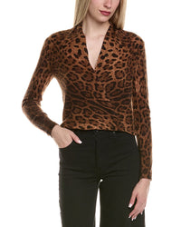 Sofiacashmere Modern Faux Wrap Wool & Cashmere-Blend Sweater