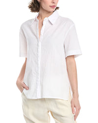 Enza Costa Seersucker Resort Shirt White