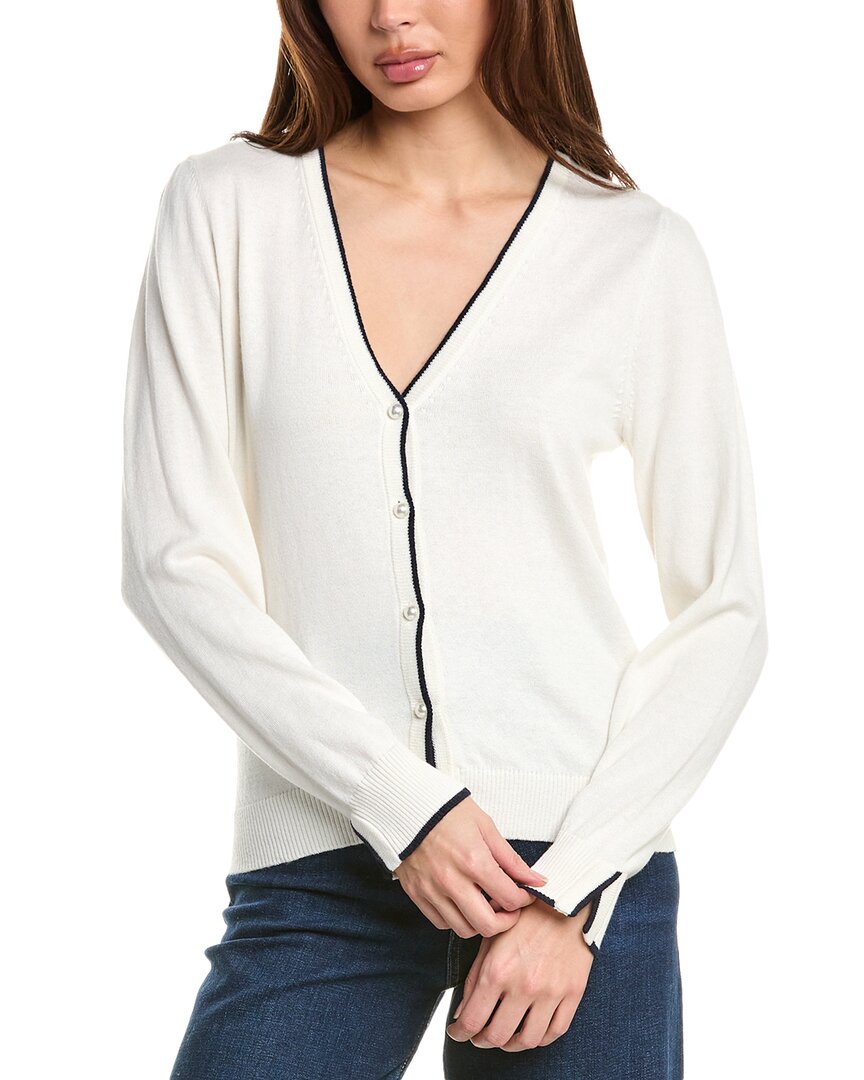 Hannah Rose Pearl Button Trimmed Cashmere-Blend Cardigan White Regular 0 (XS)