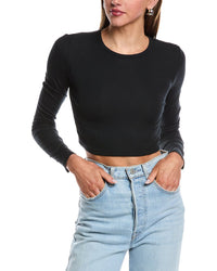 Reveriee Baby Rib Crop Top Black