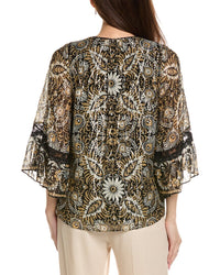 Kobi Halperin Ele Print Peasant Blouse
