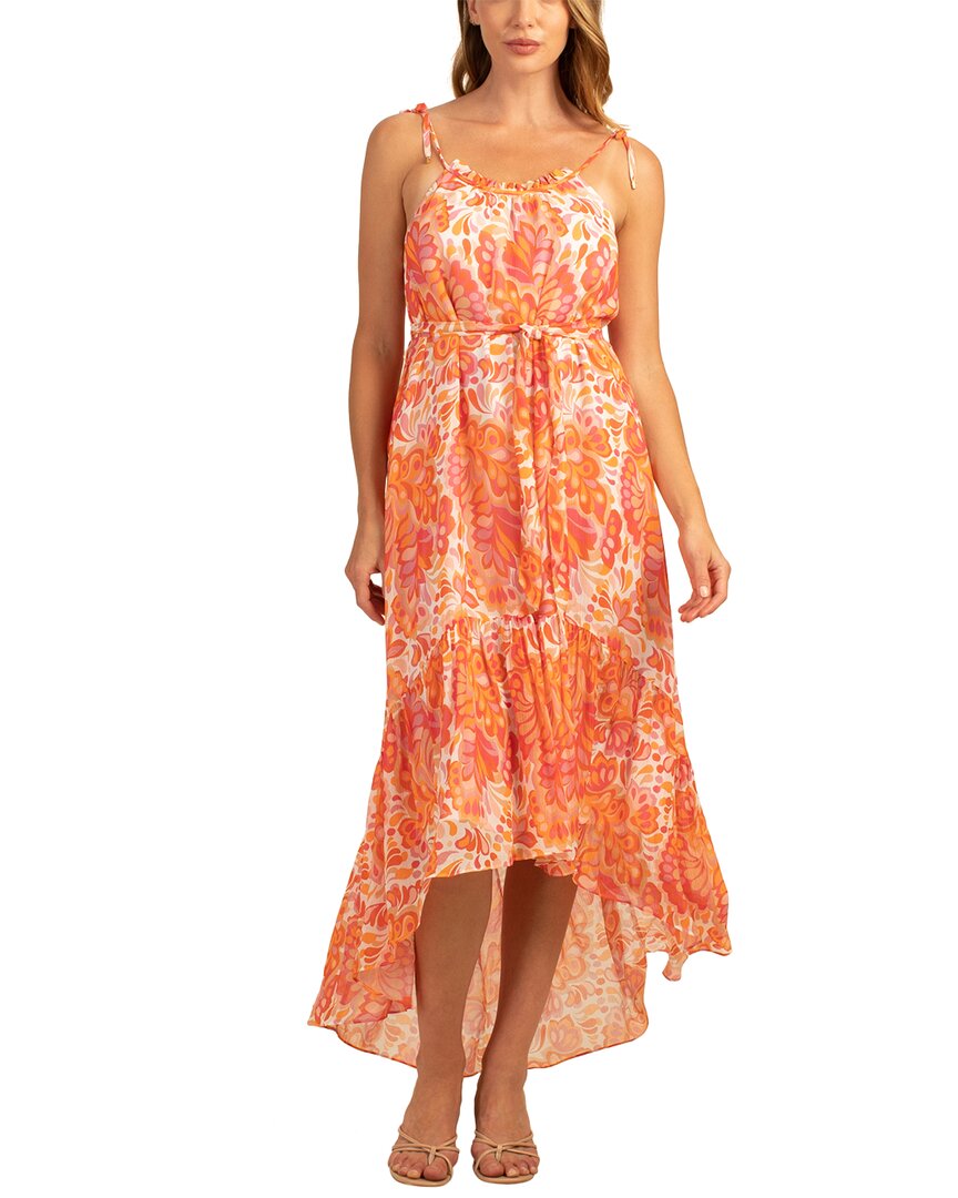Trina Turk Honest Silk-Blend Midi Dress Pink