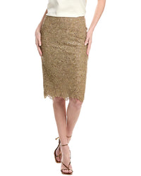 Valentino Silk-Blend Pencil Skirt Gold 38