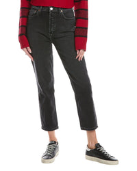 Re/Done 90'S High-Rise Washed Noir Ankle Crop Jean Black