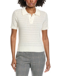 Elie Tahari Collar Rib Cashmere Polo Sweater
