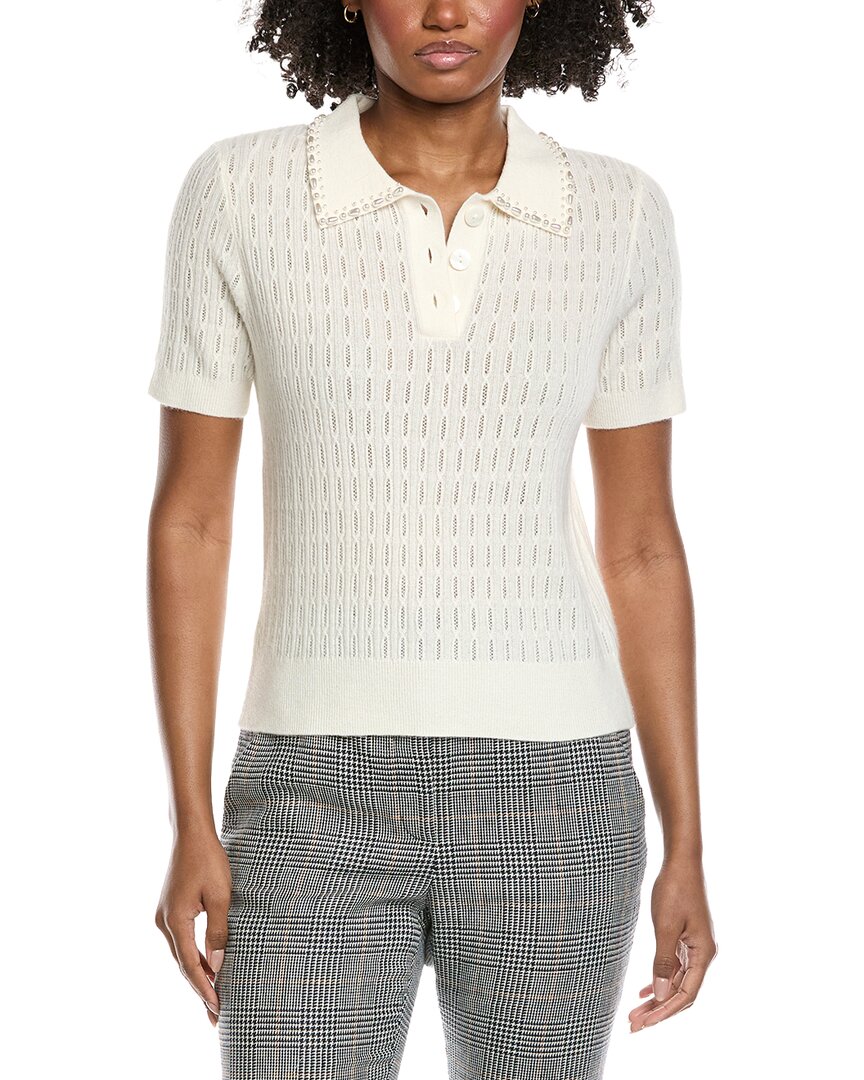 Elie Tahari Collar Rib Cashmere Polo Sweater