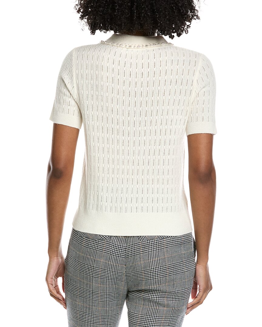 Elie Tahari Collar Rib Cashmere Polo Sweater