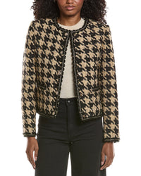 Elie Tahari Oversized Houndstooth Jacket
