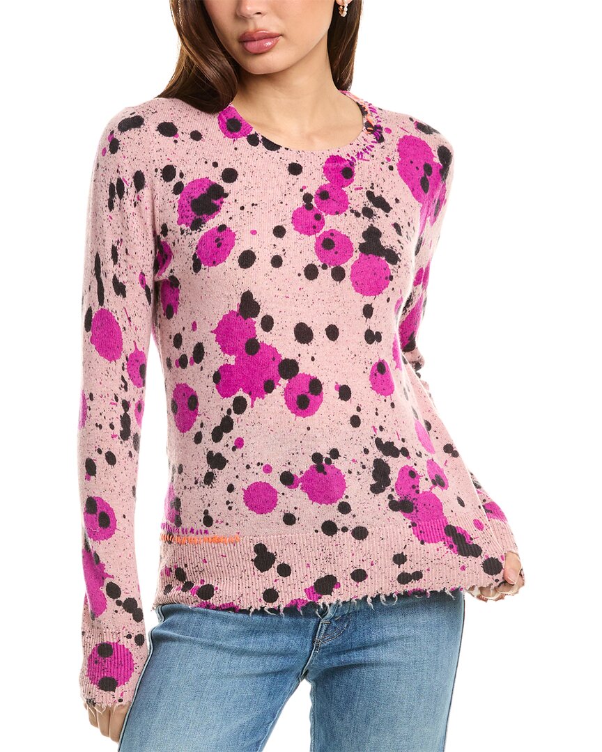 Lisa Todd Splatter Wool & Cashmere-Blend Sweater Pink