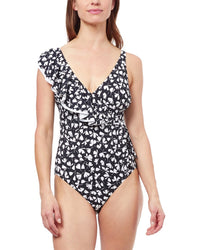 Profile By Gottex Summertime V Neck One-Piece Black