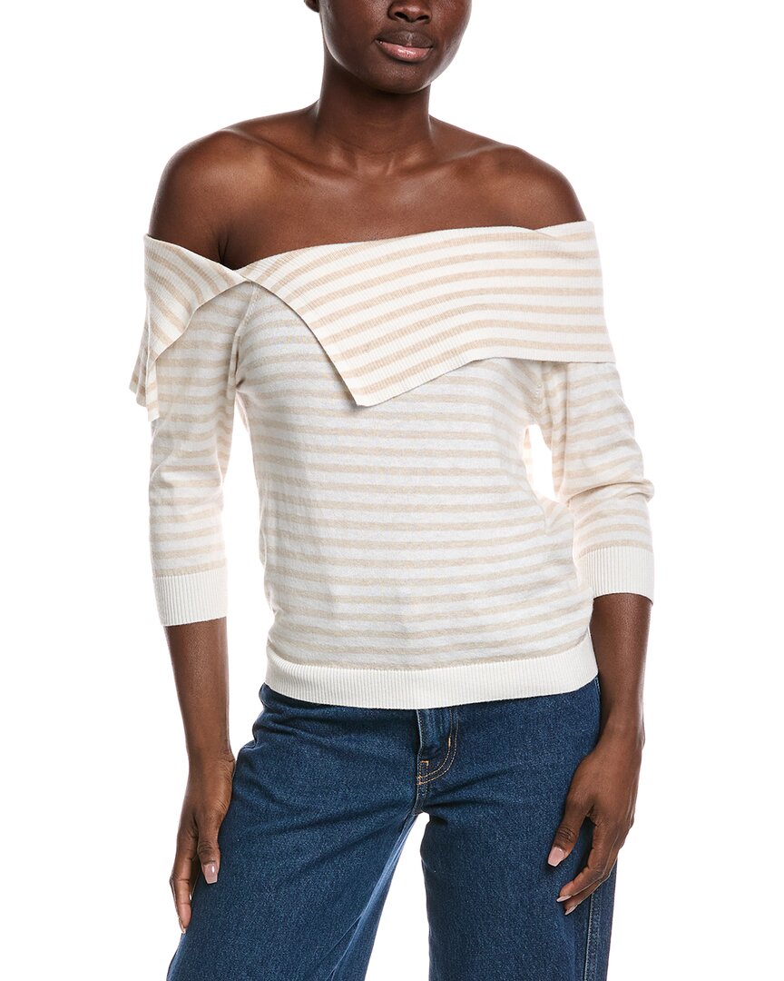 Minnie Rose Off-The-Shoulder Cashmere-Blend Sweater