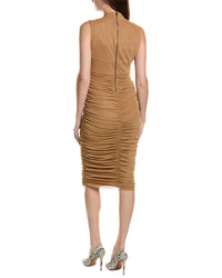Kenneth Cole Ruched Mesh Midi Dress