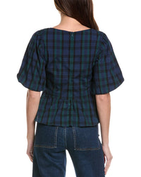 Sail To Sable Puff Sleeve Peplum Top
