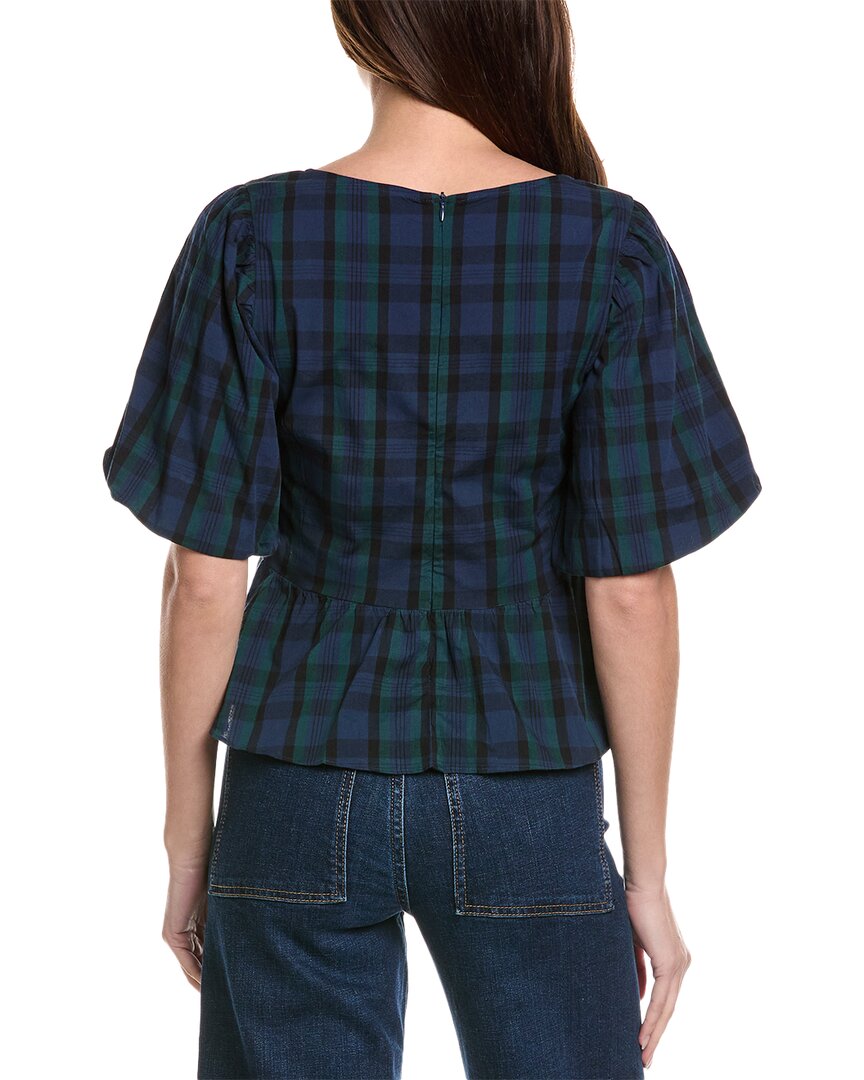 Sail To Sable Puff Sleeve Peplum Top