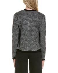 Sofiacashmere Two Tone Brioche Cable Wool & Cashmere-Blend Cardigan