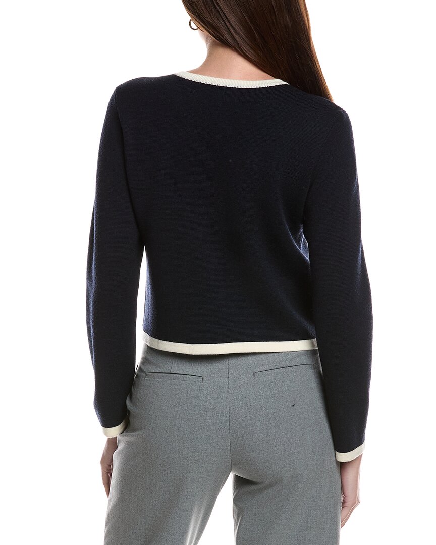 Bruno Magli Tipped Merino Wool Cropped Jacket
