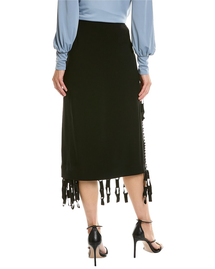 Ferragamo Fringe Hem Wool Maxi Skirt