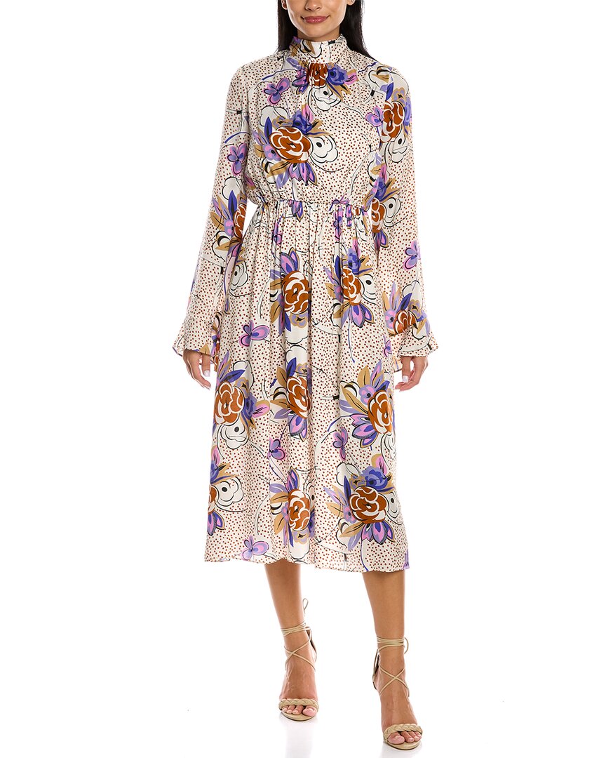 Les Rêveries Ruffle Pussy Bow Dress White