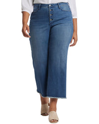 Nydj Plus Teresa Mission Blue Wide Leg Jean