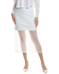 Kenneth Cole Sheer Organza Pencil Skirt White