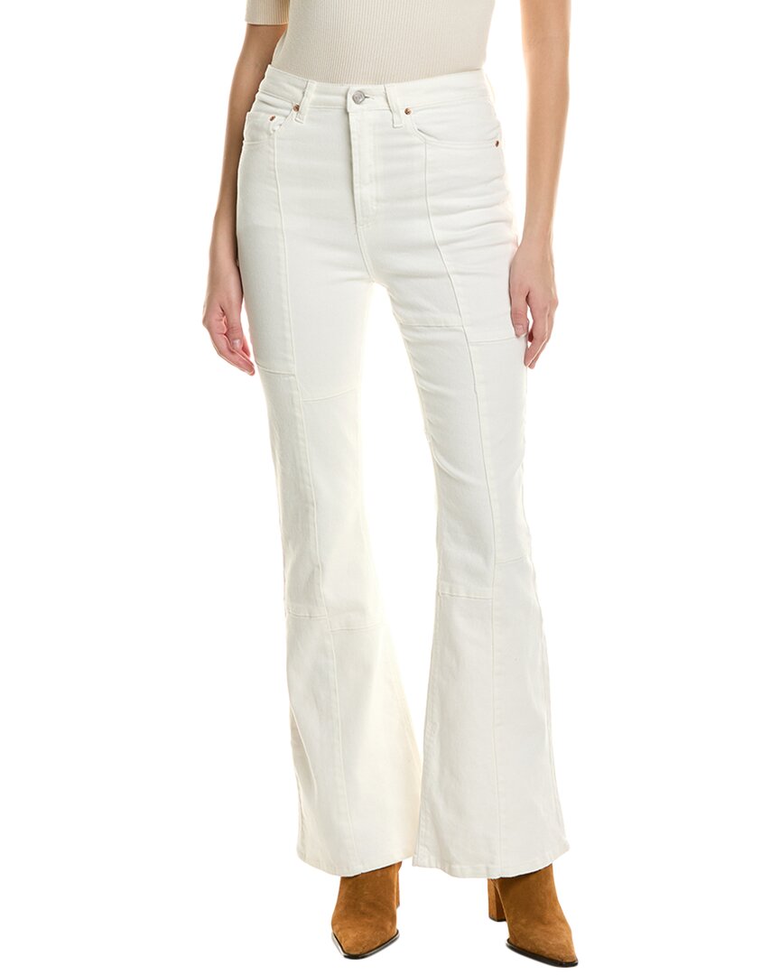 Afrm Sylar Bright White High-Rise Slim Flare Jean