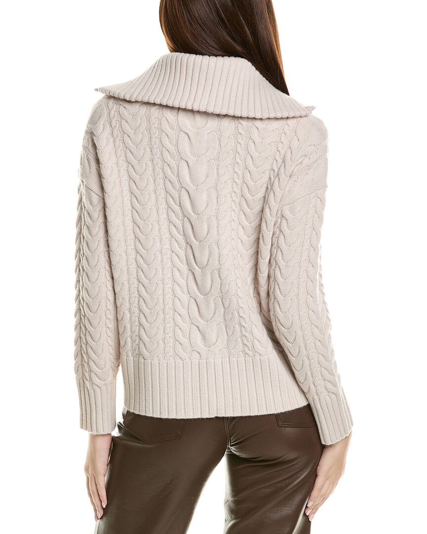Hannah Rose Cable 1/2-Zip Wool & Cashmere-Blend Pullover