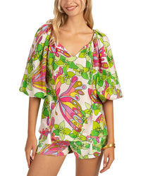 Trina Turk Sandia Silk Top Grey Multi