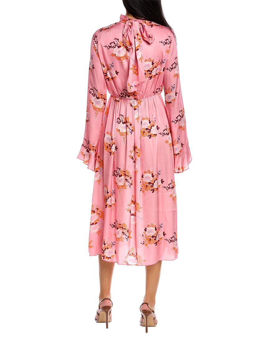 les reveries pink dress LES REVERIES Dress Womens 12 Pink One Sleeve Floral Matte Satin Mini Gardenia