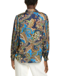T Tahari Pleated Sleeve Blouse