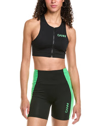 Ganni Active Racerback Zipper Top Black