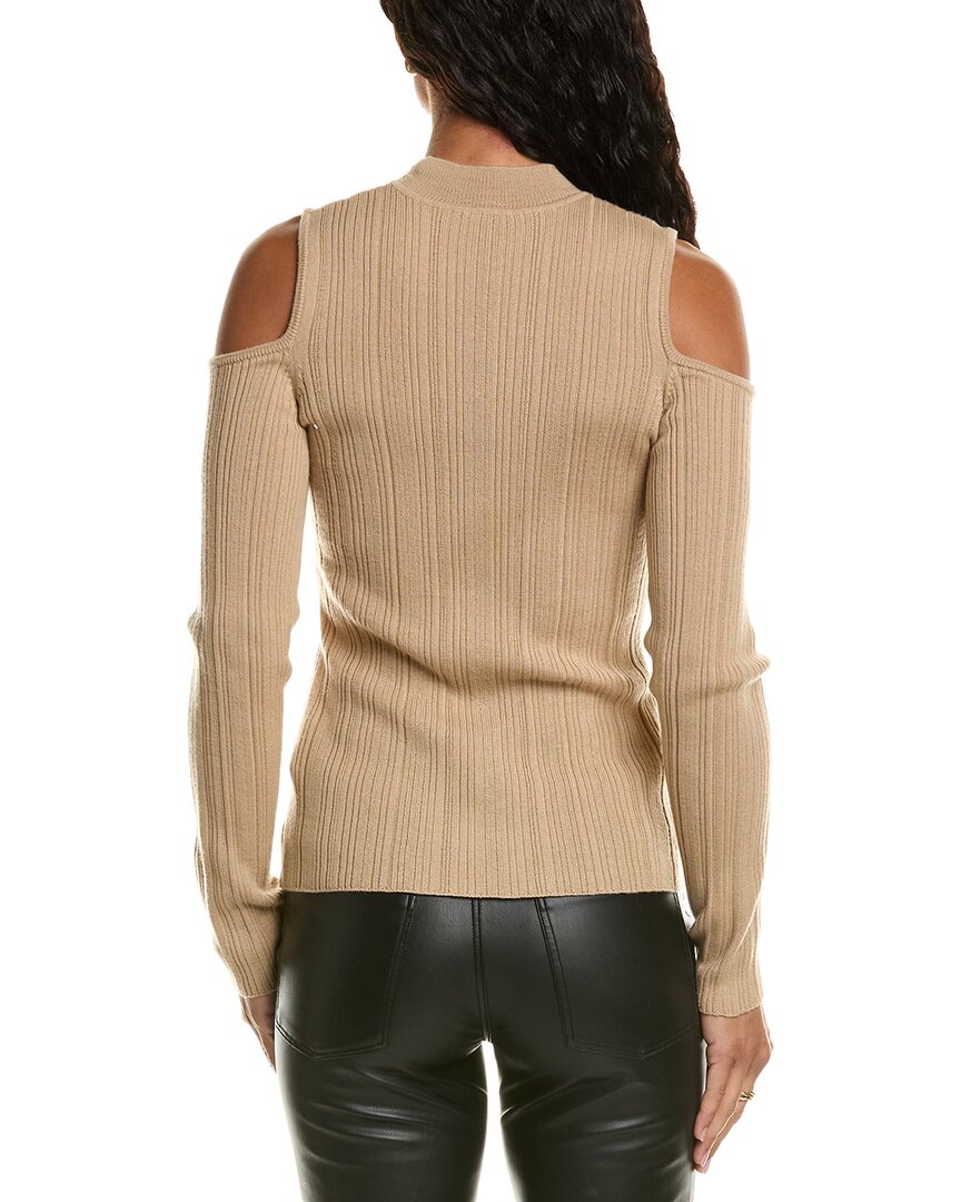 Elie Tahari Cold-Shoulder Wool Sweater