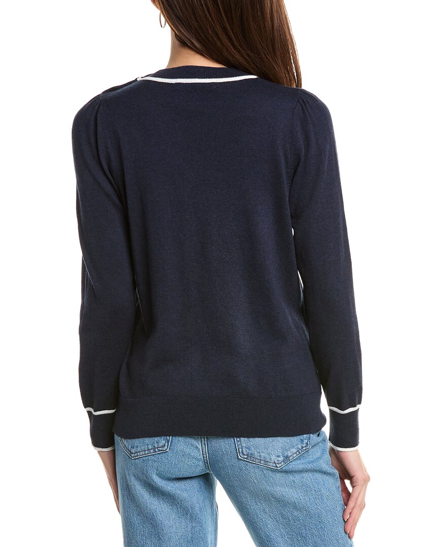 Hannah Rose Button Shoulder Cashmere-Blend Sweater