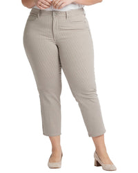 Nydj Plus Marilyn Sandbar Stripe Straight Leg Jean Multi