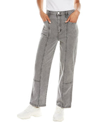 Le Jean Sasha Grey Acid High-Rise Modern Straight Jean Grey Multi 23" Waist