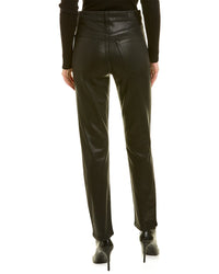 Le Jean Lara Black Coated High-Rise Slim Stovepipe Jean