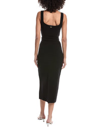 Toccin Elia Tie Front Sash Wool-Blend Dress