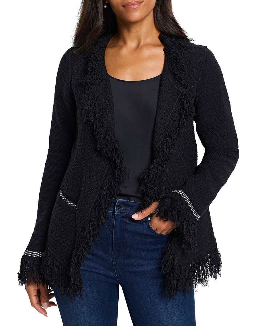 Nic+Zoe Statement Fringe Mix Knit Jacket