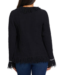 Nic+Zoe Statement Fringe Mix Knit Jacket
