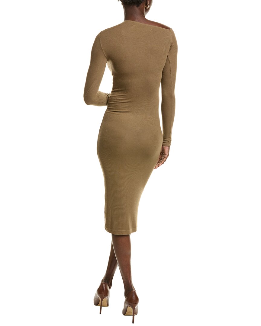 Enza Costa Angled Silk-Blend Midi Dress