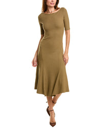 Theory Boat Neck Sweaterdress Green Petite 0 (XS)