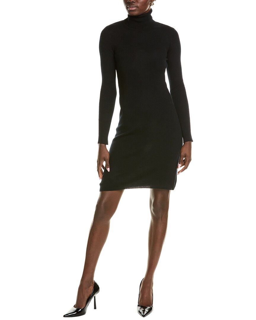 Sofiacashmere Classic Turtleneck Sweaterdress Black Regular 4 (S)
